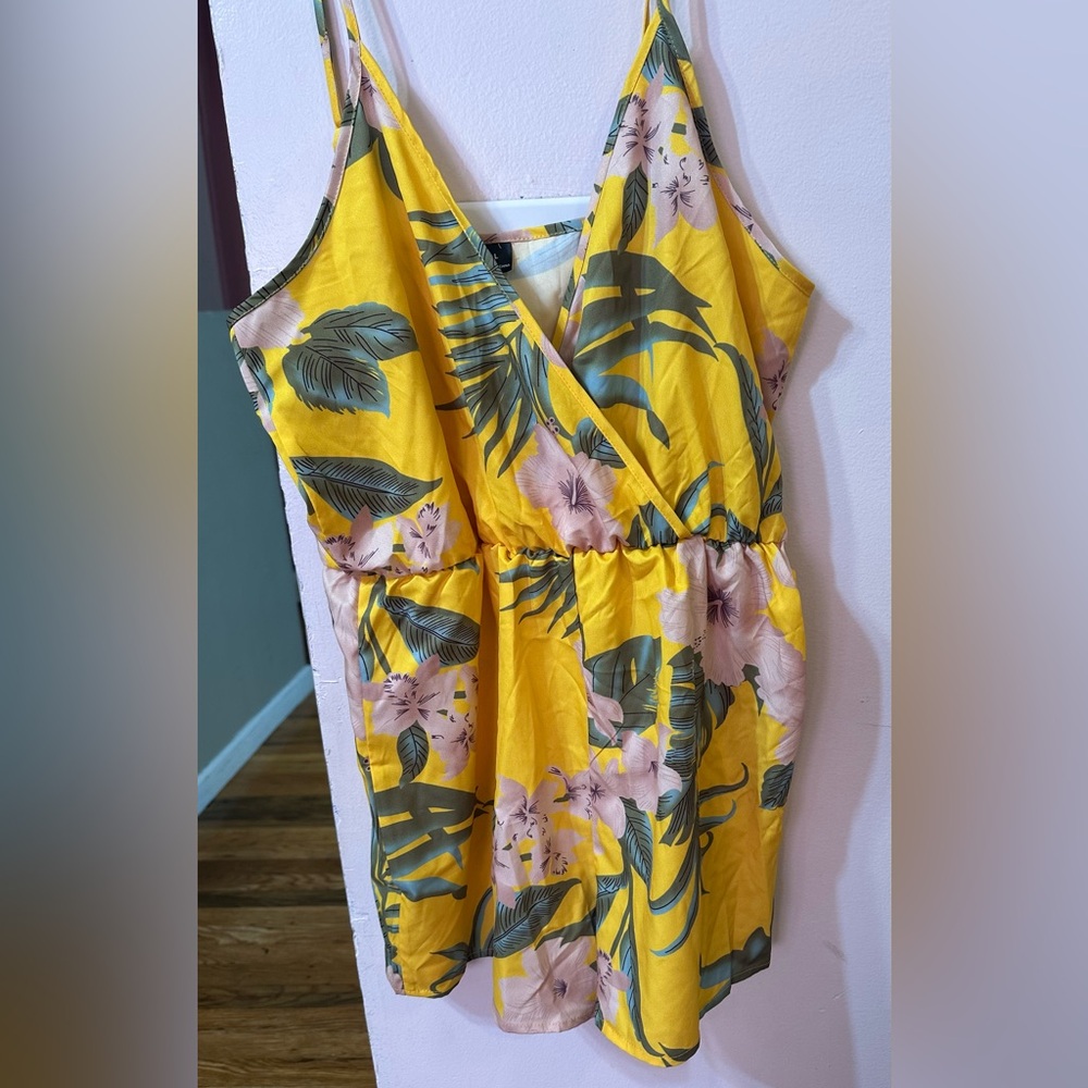 Tropical Yellow Floral Dress